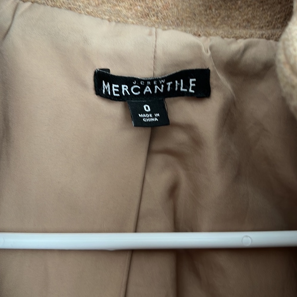 J. Crew City Cocoon Camel Zip-Up Coat, lightly worn - Picture 5 of 6